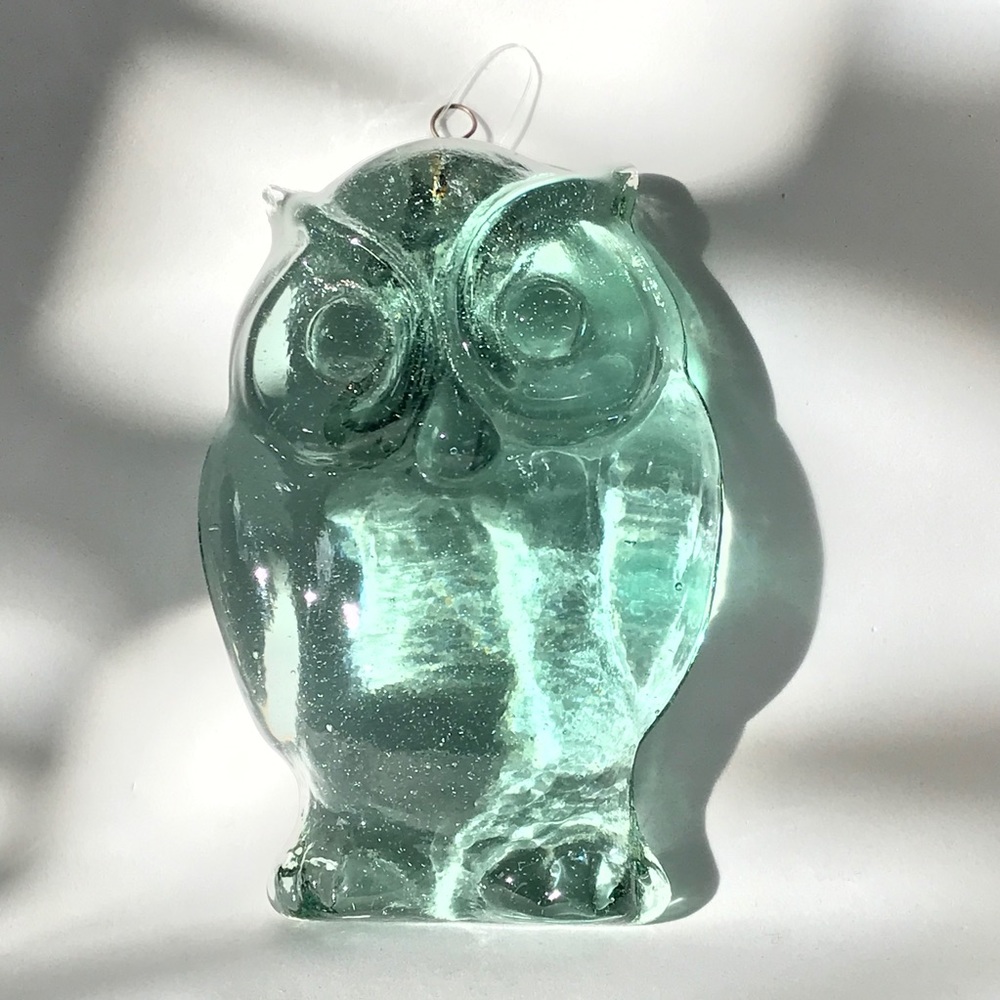 Large Glass Ornament Wall Decor Owl